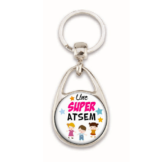Porte clé atsem - idée cadeau fin d'année scolaire - Em création