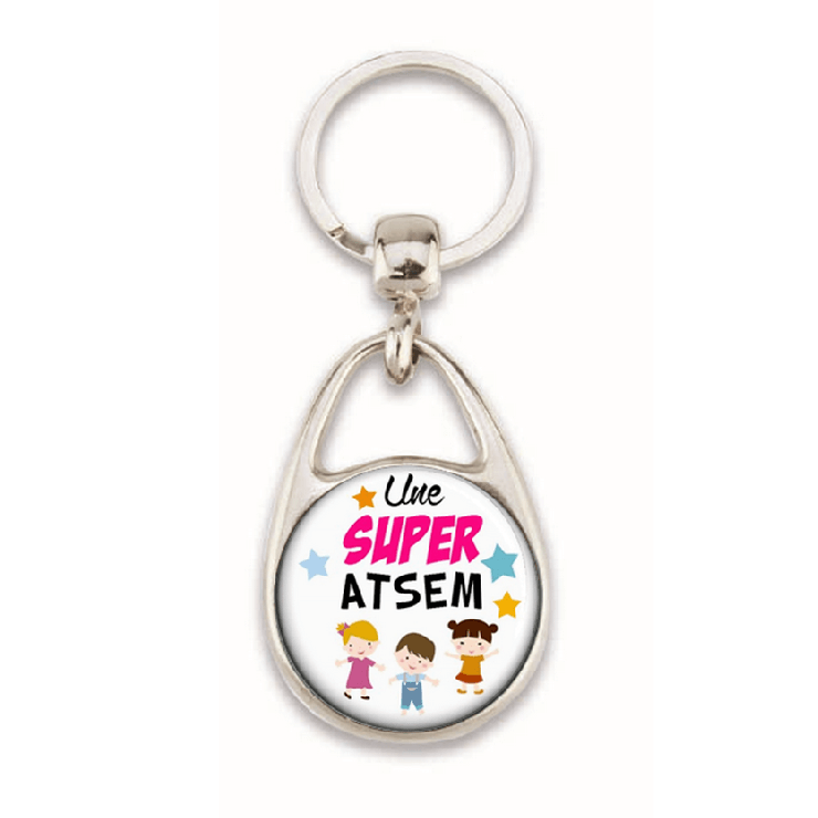 Porte clé atsem - idée cadeau fin d'année scolaire - Em création