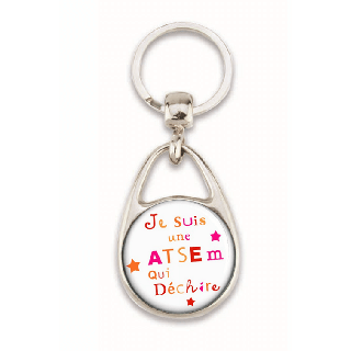 Porte-clés Atsem - Métal - Idée cadeau Aide de Vie Scolaire