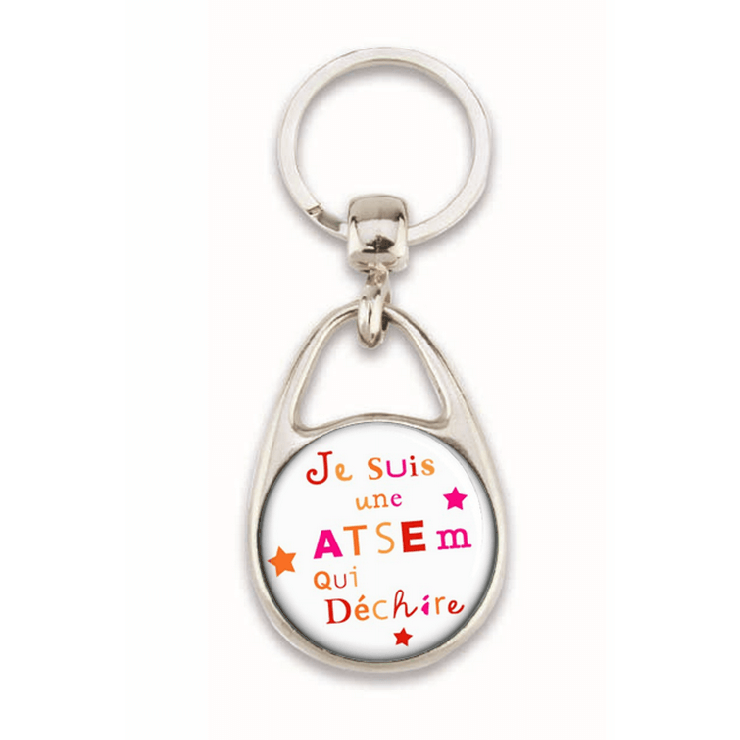 Porte-clés Atsem - Métal - Idée cadeau Aide de Vie Scolaire