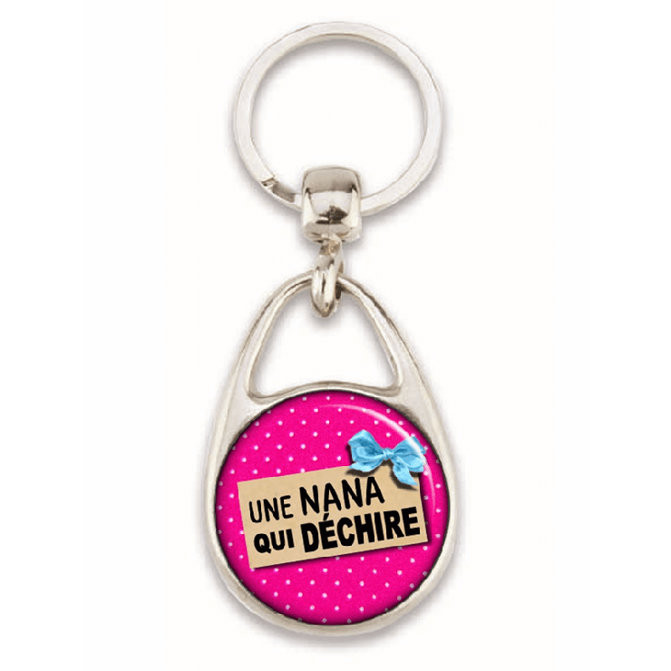       porte-clés nana qui déchire - Recto/Verso recto verso pour un cadeau plein d’humour
    