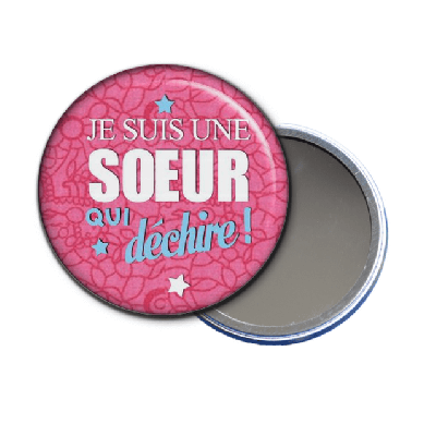 Miroir de poche Soeur - Idée cadeau anniversaire