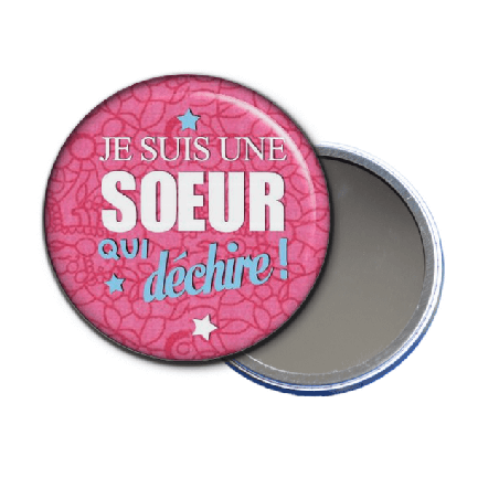       Miroir de poche Soeur - Idée cadeau anniversaire
    