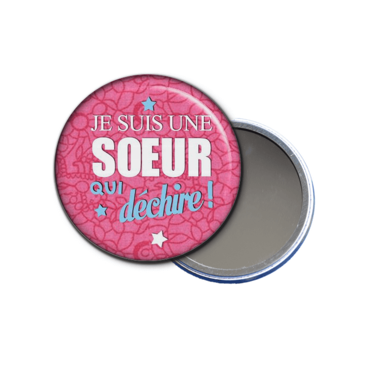Miroir de poche Soeur - Idée cadeau anniversaire