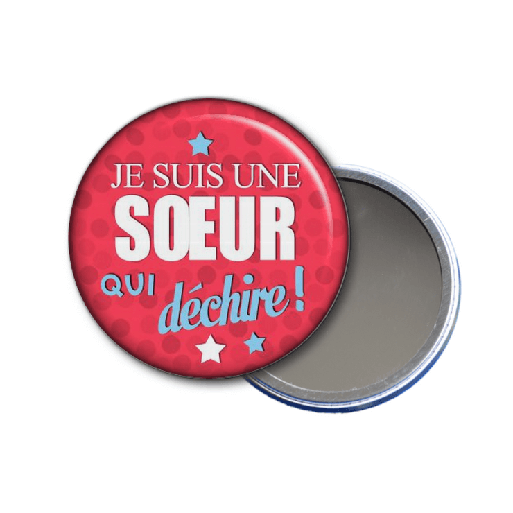 idée cadeau - miroir de poche Je suis une soeur qui déchire! - toutes les idées cadeaux sont sur em-creation.fr