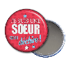 idée cadeau - miroir de poche Je suis une soeur qui déchire! - toutes les idées cadeaux sont sur em-creation.fr - Miroir de poche