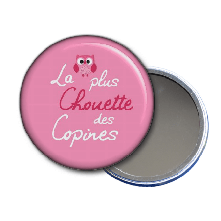       Miroir de poche "La plus chouette des copines" rose
    