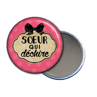 idée cadeau - miroir de poche soeur qui déchire - toutes les idées cadeaux sont sur em-creation.fr