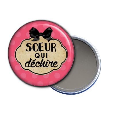 idée cadeau - miroir de poche soeur qui déchire - toutes les idées cadeaux sont sur em-creation.fr