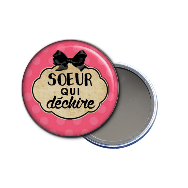 idée cadeau - miroir de poche soeur qui déchire - toutes les idées cadeaux sont sur em-creation.fr