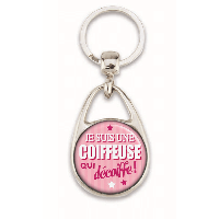 Porte clé "Je suis une coiffeuse qui décoiffe !"