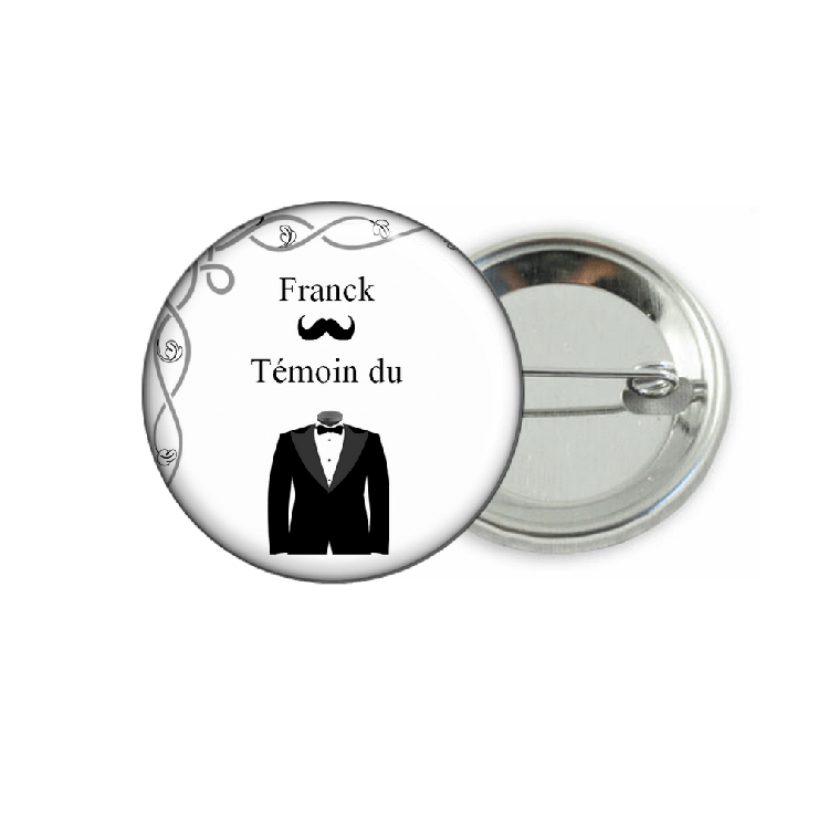       Badge témoin du marié personnalisable
    