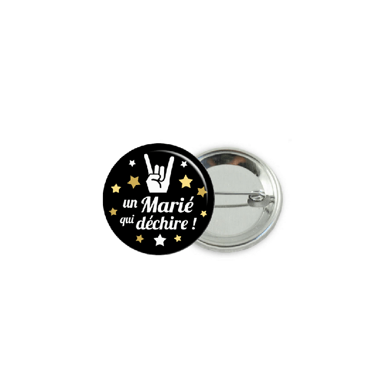       Badge un marié qui déchire - Invitation mariage
    