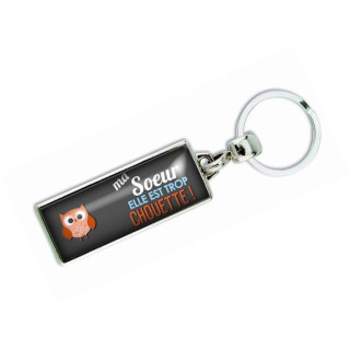 Porte clés 'Ma soeur elle est trop chouette' - Em creation