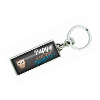 Porte clés 'Papy il est trop chouette' - Em creation