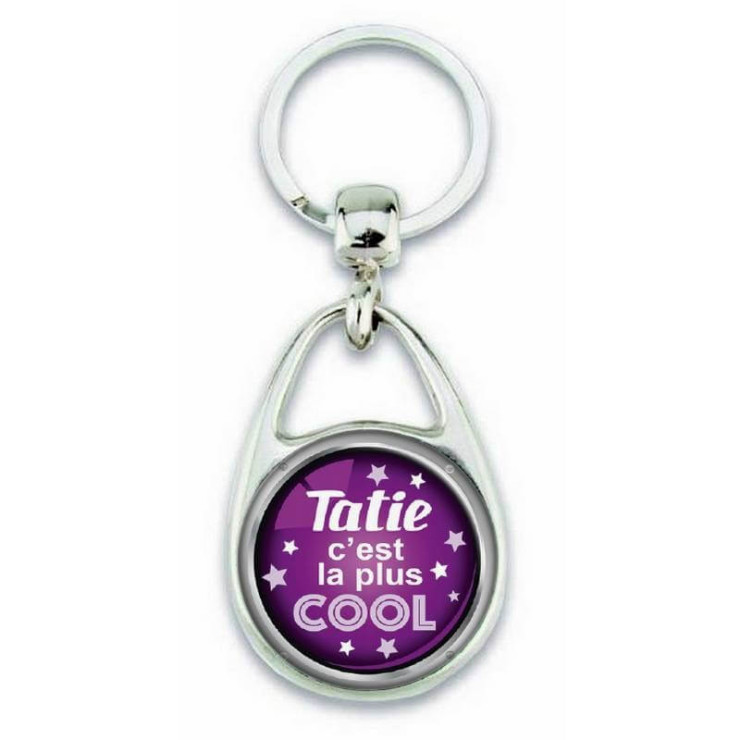 Porte clés 'Tatie c'est la plus cool' - Em création