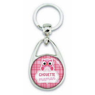 Porte clés chouette maman rose - Em création