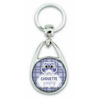 Porte clés chouette papy bleu - Em création
