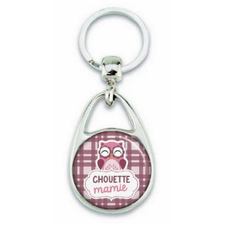 Porte clés chouette mamie violet - Em création