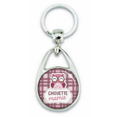 Porte clés chouette mamie violet - Em création