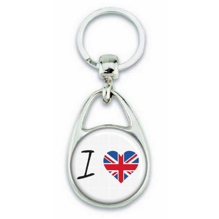       Porte clés ' J'aime le Royaume-Uni ' - Souvenir Angleterre
    