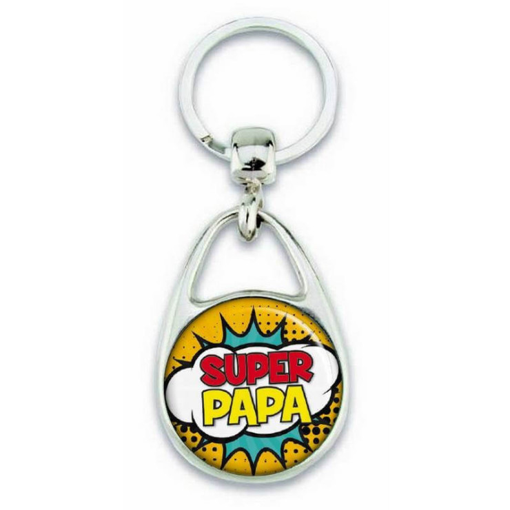 Porte clés " Super papa " comics - Em création