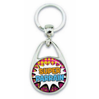 Porte clés "Super parrain" comics - Em création