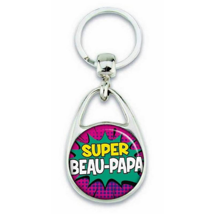Porte clés "Super beau papa" comics - Em création