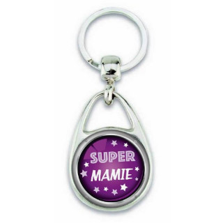 Porte clés "Super mamie" violet - Em création