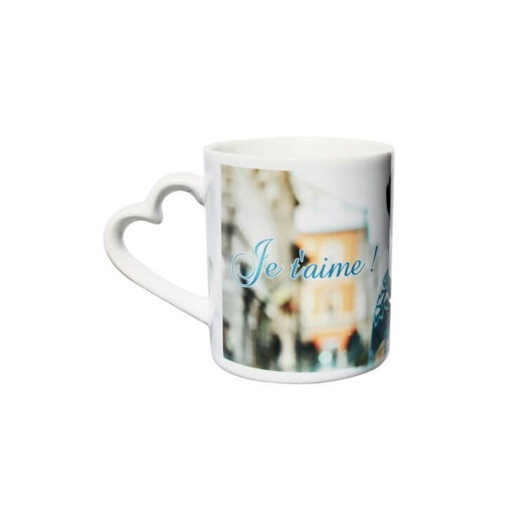 Mug personnalisable anse coeur - Em création