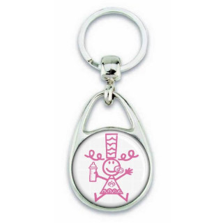 Porte clés Bigoudène enfant rose - Em création