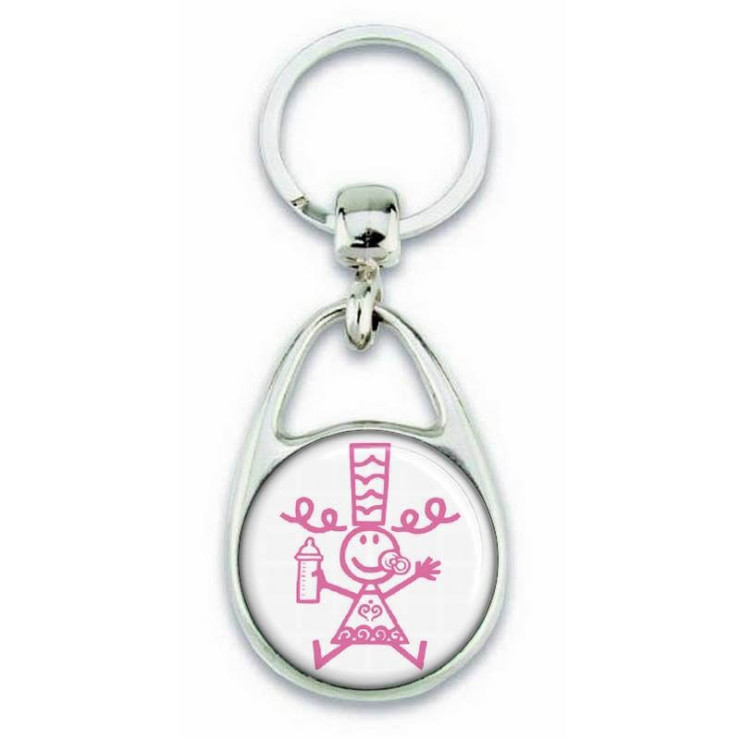 Porte clés Bigoudène enfant rose - Em création