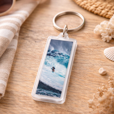 Porte clés personnalisé rectangle - Em création