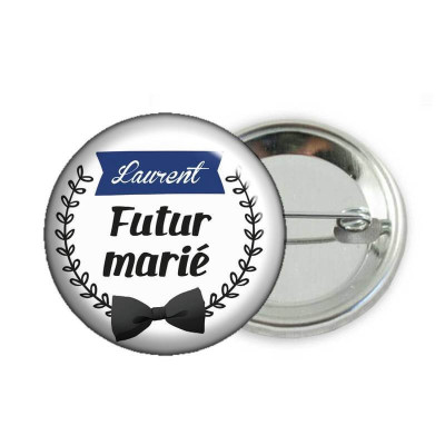 Badge futur marié personnalisé - Em création