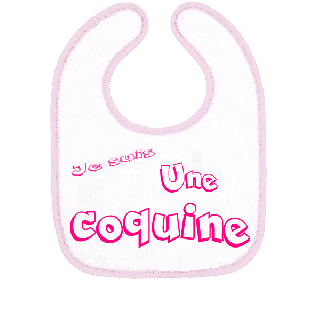 Bavoir rose personnalisable - Em création