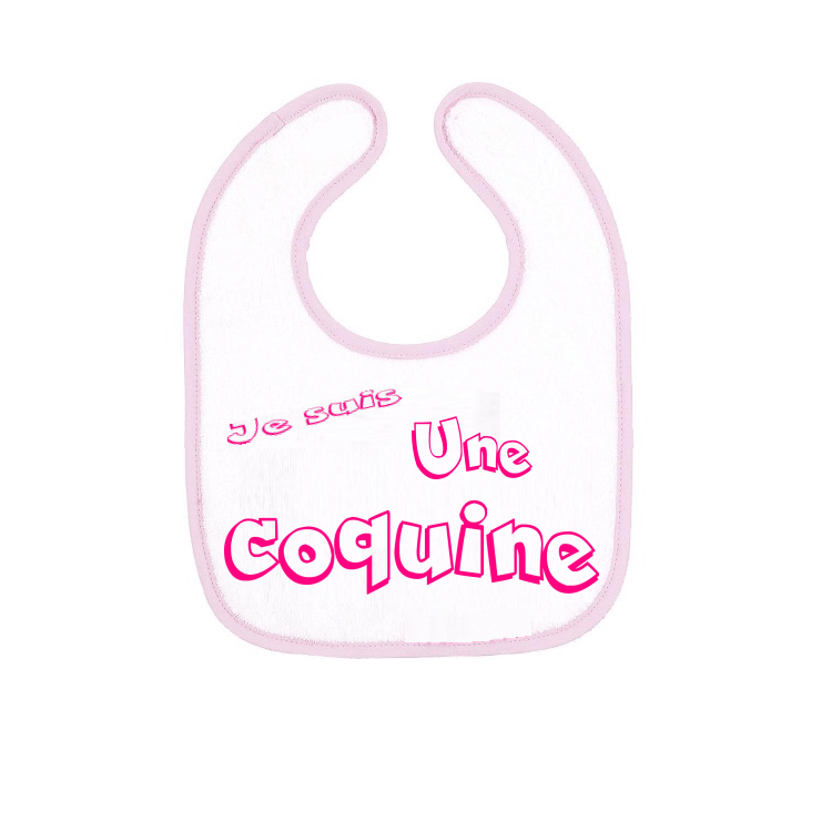 Bavoir rose personnalisable - Em création