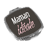 Miroir de poche à clapet 'Maman idéale' - Em création - Miroir de poche