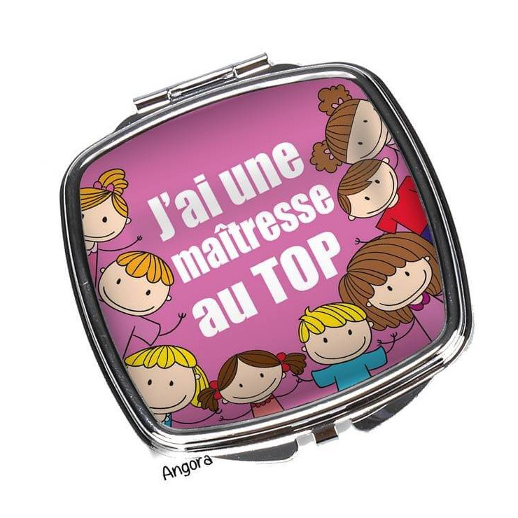       Miroir pour une maîtresse au Top - idée cadeau - miroir à clapet maîtresse - miroir de poche maîtresse
    