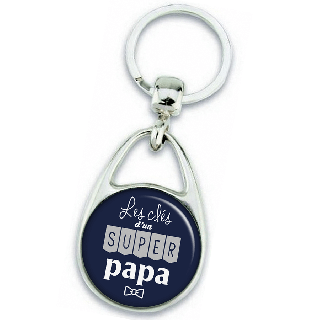Porte-clés 'Les clés d'un super papa' - Angora