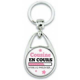 Porte-clefs 'Cousine en cours' Angora