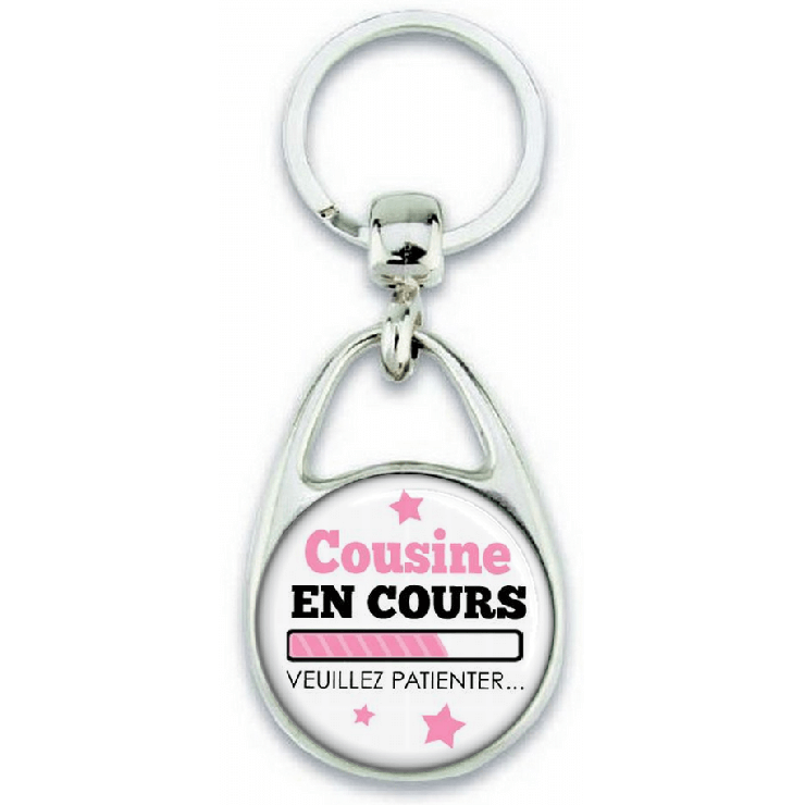 Porte-clefs 'Cousine en cours' Angora