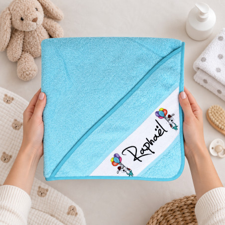       Cape de bain personnalisée bleu
    
