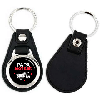 Boutique porte clés simili cuir Papa Motard - Angora