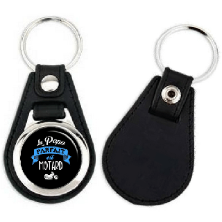 Boutique porte clés cuir Papa Motard - idée cadeau motard - Angora