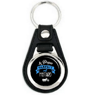 Porte clés cuir Papa Motard - idée cadeau motard - Angora
