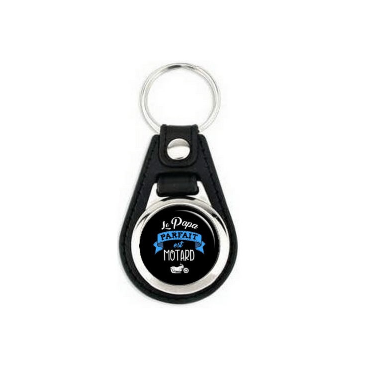 Porte clés cuir Papa Motard - idée cadeau motard - Angora