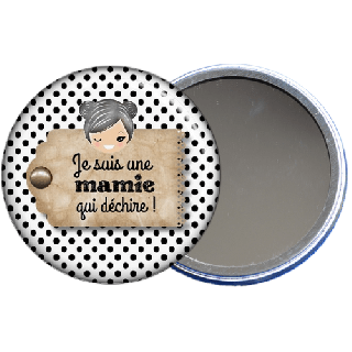 idée cadeau pour mamie, un miroir de poche mamie en vente sur em-creation.fr