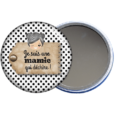 idée cadeau pour mamie, un miroir de poche mamie en vente sur em-creation.fr