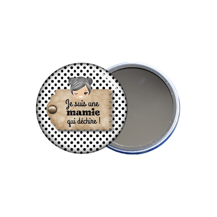 idée cadeau pour mamie, un miroir de poche mamie en vente sur em-creation.fr