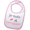 Bavoir original rose Je suis à croquer - Personnalisé - Cadeaux enfant